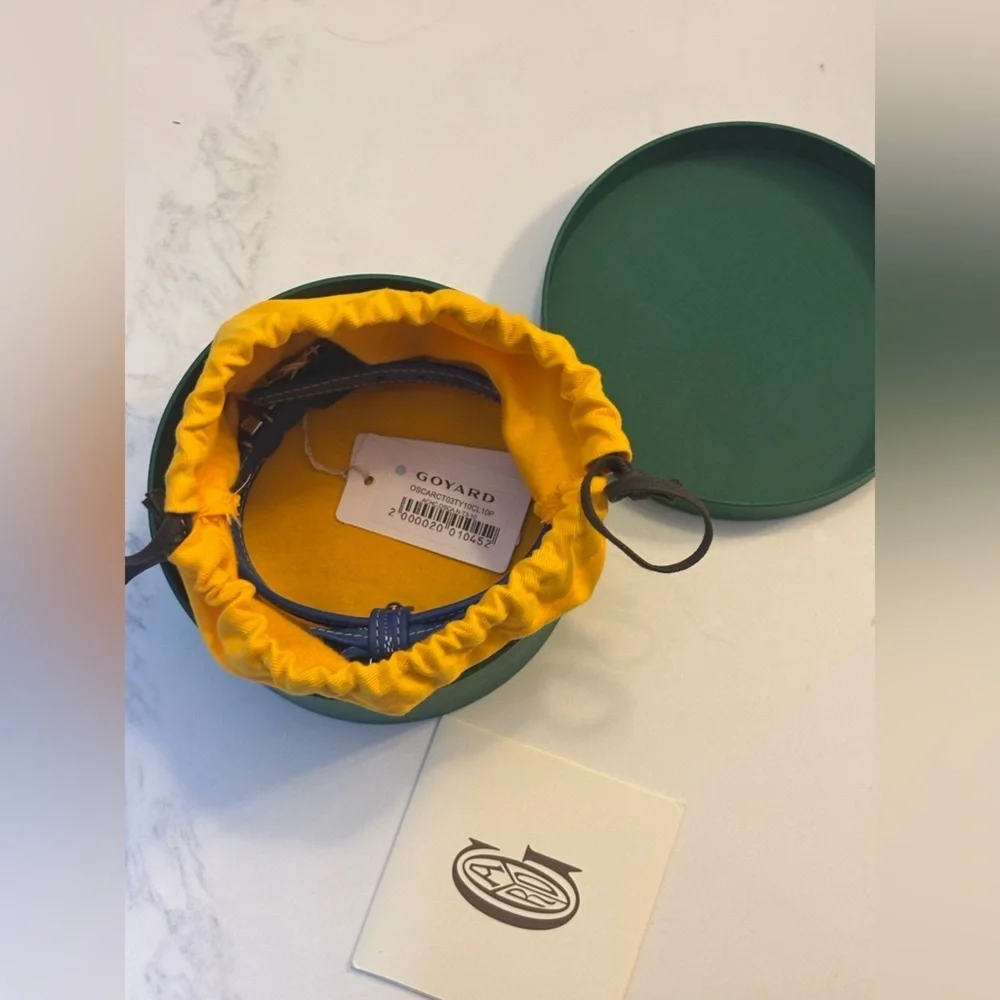NWT Goyard OSCAR COLLAR in Blue for small dog or cat. See specs in photo size 3